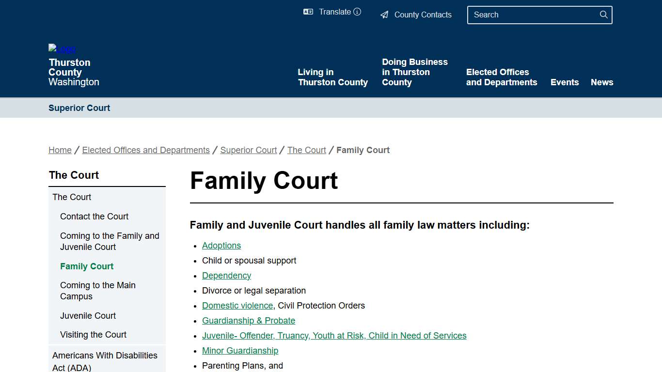 Family Court Thurston County
