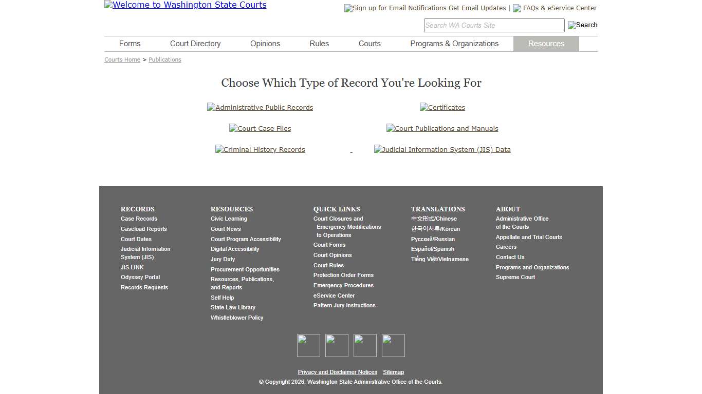 Washington State Courts - Publications