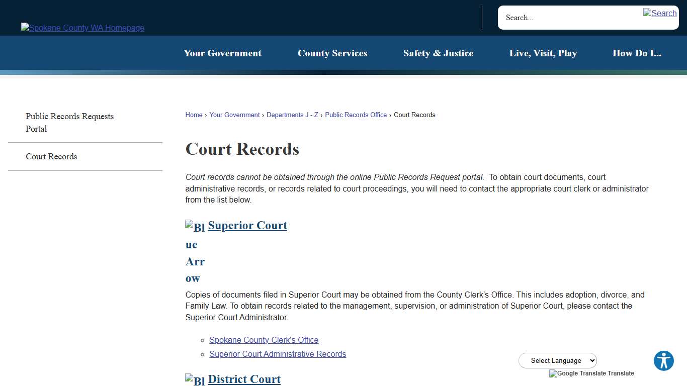 Court Records Spokane County, WA